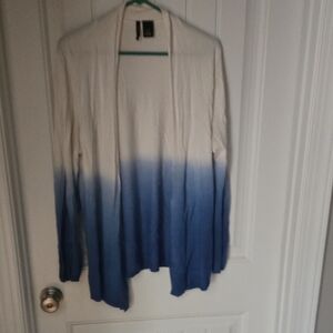 New Directions White and Blue Gradient Cardigan